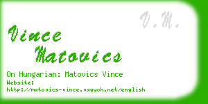 vince matovics business card